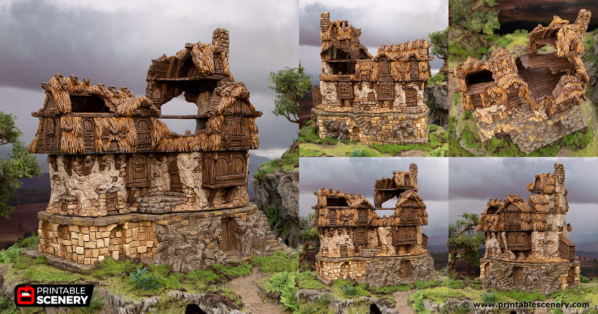 ruined longhouse - hagglethorn hollow printable scenery 3D print model - Mito3D