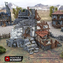 ruined war cottage - printable scenery airplane Scenary building designed use tabletop role-playing games historical fantasy setting multiple levels ideal skirmish has easy access through broken walls mini placement areas combat cover 3d print model - Mito3D
