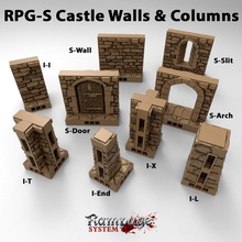 s castle walls columns airplane Scenary part rampage system can used any other openlock pack 3d print model - Mito3D