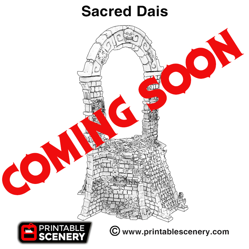 sacred dais - printable scenery airplane Scenary coming soon product stretch goal new eden pledge brave worlds kickstarter 3D print model - Mito3D