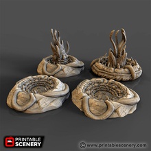 sand worms airplane Scenary sandworms come four variations two hidden their pits extended out 3d print model - Mito3D