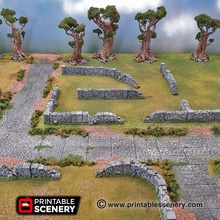 schist stone fences - printable scenery airplane Scenary pack modular fence tiles designed tabletop role-playing games ideal skirmish terrain provide cover obstacles realistic combat clorehaven city building match style buildings download rampage base free latest version openlock clip 3d print model - Mito3D