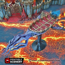 scourge flyer - printable scenery airplane Scenary fantasy-themed flying ship designed use tabletop role-playing games also included zip file mounting stand version small printers 3d print model - Mito3D