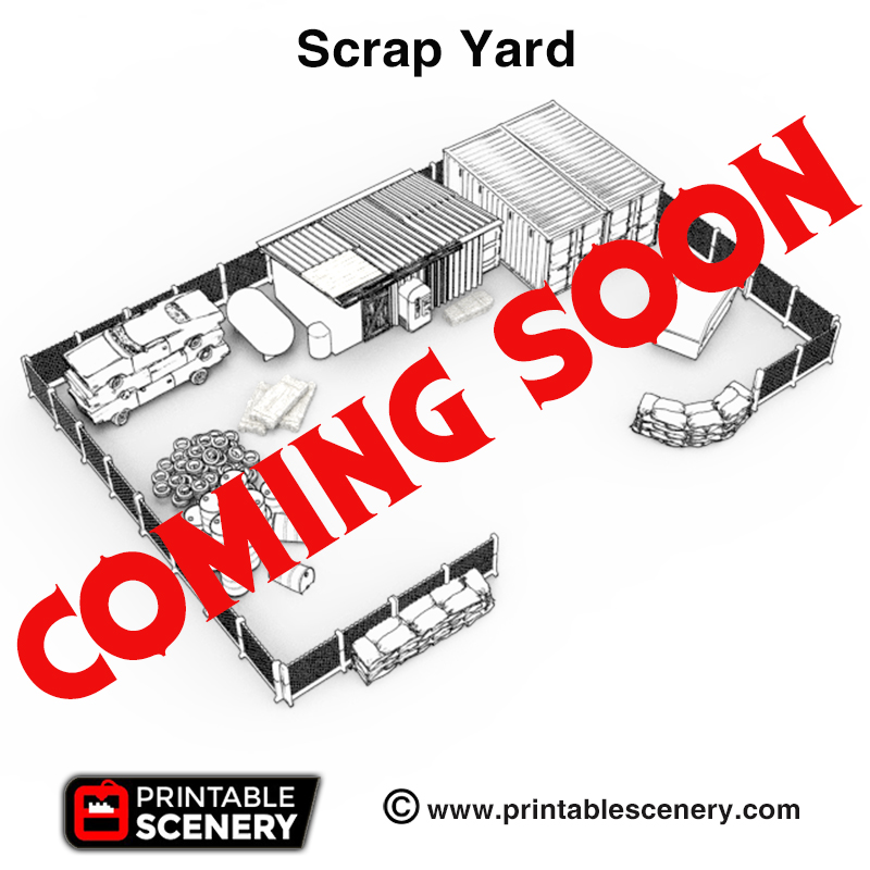 scrap yard - printable scenery airplane Scenary coming soon product stretch goal wasteworld pledge brave new worlds kickstarter 3D print model - Mito3D