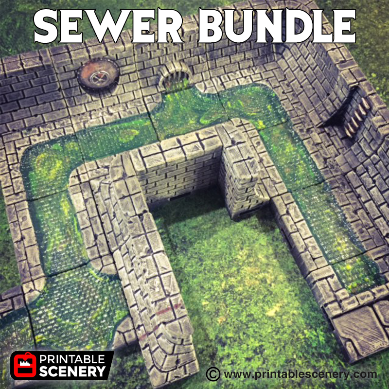 sewer bundle airplane Scenary contains rampage walls floors 3D print model - Mito3D