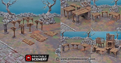 shadowfey scaffolding support columns - printable scenery airplane Scenary 3d print model - Mito3D
