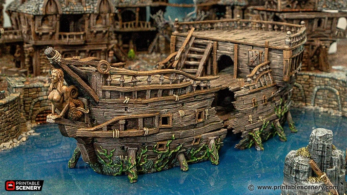 schiffbruch sirene printablescenery 3d print model - Mito3D