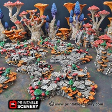 shroom grotto floors - printable scenery airplane Scenary set designed scatter dungeon terrain fantasy tabletop role-playing games includes pieces feature cavern sizes pack goblin tile compatible walls pictured included range tunnels magic mushrooms mushroom clusters blooming lanterns lantern mesmerising morels 3d print model - Mito3D