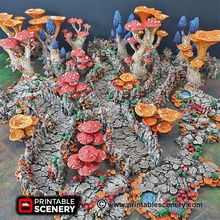 shroom grotto tunnels - printable scenery airplane Scenary set tunnel fantasy tabletop role-playing games includes crossroads corners dead ends sizes pack goblin cavern tile compatible floors walls sets create vast caverns pictured included range magic mushrooms mushroom clusters blooming lanterns lantern mesmerising morels 3d print model - Mito3D