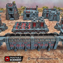 sithic fortified walls - printable scenery airplane Scenary 3d set modular sci-fi create barracks command centers outposts games warhammer 40k star wars legion 3d print model - Mito3D
