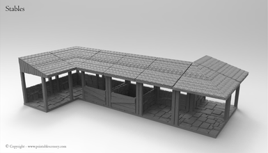 estábulos de avião Cena estável construção modular permite que você construa variedade banheiros externos pode anexá-las lados edifícios criar estruturas isoladas 3d print model - Mito3D