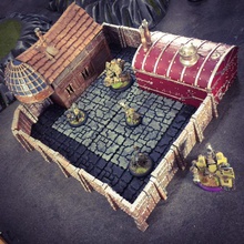 steampunk outpost airplane Scenary pack contains walls floors building sections suitable make themed generator control room out buildings both conform 50mm x dungeon tile system fit square tiles set pre-openlock components need glued together 3d print model - Mito3D