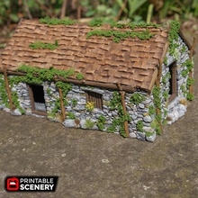 stone barn airplane Scenary four piece model designed wide variety wargames 3d print model - Mito3D