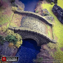 stone footbridge airplane Scenary available two versions version standard b placement sunken riverbed please see product images clarification bridge can easily scaled suit variety scenarios should print supports switched off however if you get too much stringing under middle section need switch increase your 'cooling' 3d print model - Mito3D