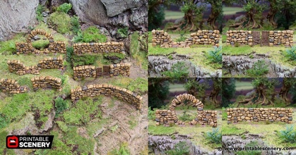 stone walls - hagglethorn hollow printable scenery 3d print model - Mito3D