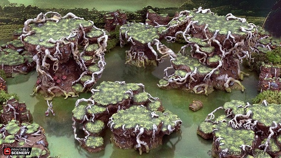 swamp hillocks stl file 3d print model - Mito3D