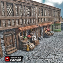 terrace shopfronts - printable scenery airplane Scenary 3d printed dungeons dragons town shop fronts facades dungeon tiles 3d print model - Mito3D