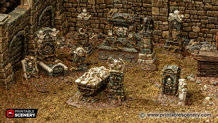 tombstones stl printablescenery 3d print model - Mito3D