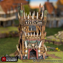 tribal tower airplane Scenary comes three parts can stacked together each level accommodate multiple minis its scaled 28mm should printed 2 supports switched off 3d print model - Mito3D