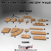 trp-cavern floor low walls airplane Scenary new triplex cavern tiles compatible our other allow you make alternate s wall configurations can see more rampage system openlock here has three ports every two inches 3d print model - Mito3D