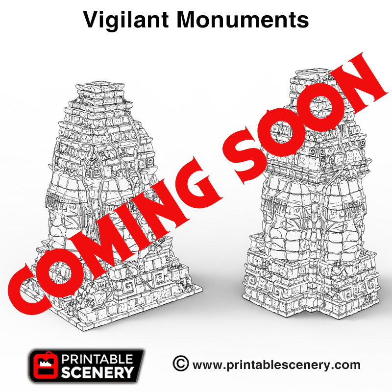 vigilant monuments - printable scenery airplane Scenary coming soon product stretch goal new eden pledge brave new worlds kickstarter 3D print model - Mito3D