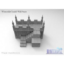 winterdale castle side stairs airplane Scenary compatible all citadel towers walls models print without supports include option skulls they also come two pieces smaller printers if you want these work wall need crenelation options 3d print model - Mito3D