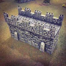 winterdale citadel wall airplane Scenary pack contains castle balustrade section compatible all towers pieces print without supports includes option skulls also included two buildings designed glued placed together 3d print model - Mito3D