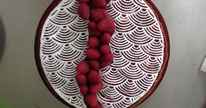 japanse waves pattern raspberry tart marine cb download free stl model printablescom art food