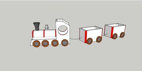 dekorasyon oyuncak tren boyama redpah 3d print model - Mito3D
