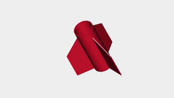 carta razzo pinne naso cono rossa 3d print model - Mito3D