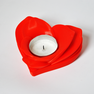 romantico tealight titolare supporto rossa 3d print model - Mito3D