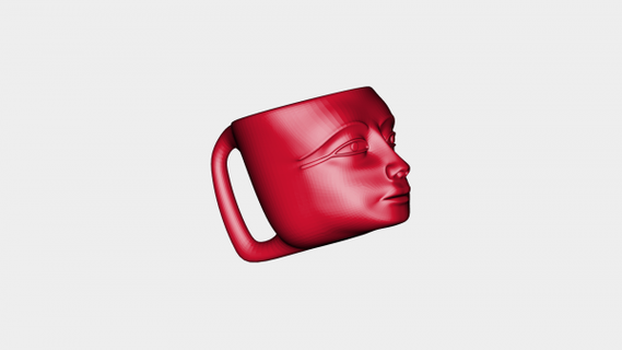 tutankhamon viso tazza rossa 3d print model - Mito3D