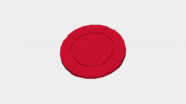 male toro poker patata fritta rossa 3D print model - Mito3D
