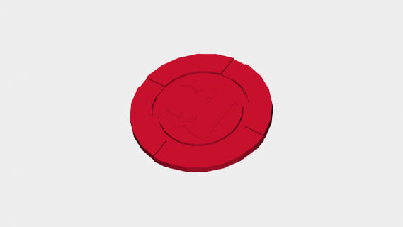 male toro poker patata fritta rossa 3d print model - Mito3D