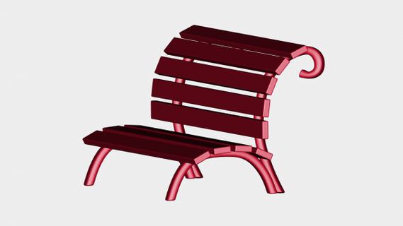 park bench redpah 3d print model - Mito3D