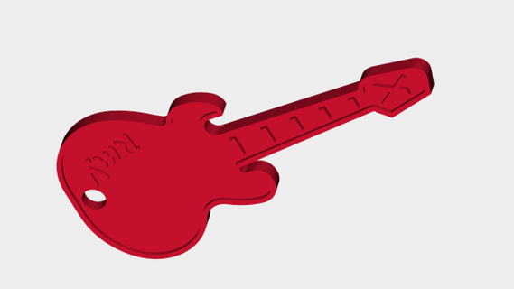 key ring pendant guitar redpah 3d print model - Mito3D