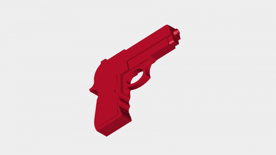 vero pistola puntello fuoco rossa 3d print model - Mito3D