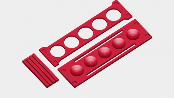 semplice test tubo cremagliera rossa 3d print model - Mito3D