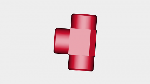 vuoto più pulito tubo flessibile t adapter rossa 3d print model - Mito3D