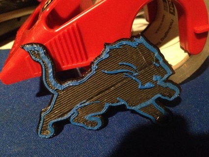 lions logo extruded redpah 3d print model - Mito3D