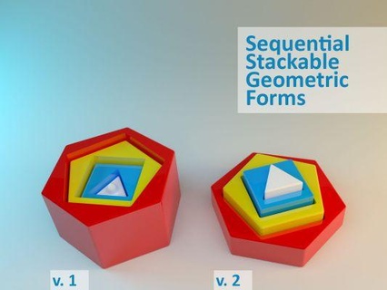 sequentiell stapelbar geometrisch Formen redpah 3d print model - Mito3D