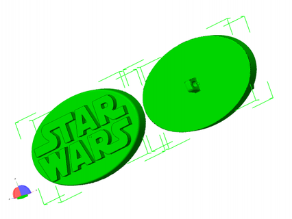 Guerra Estrelas botão redpah 3d print model - Mito3D
