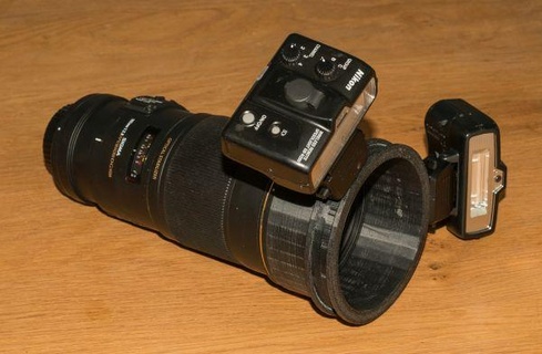 macro flash holder nikon sb-r200 sigma 180 mm redpah 3d print model - Mito3D
