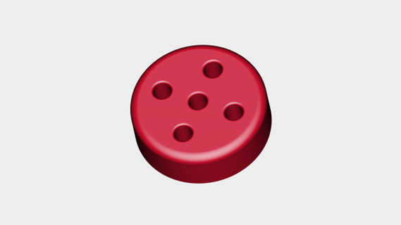 pulsante buco rossa 3d print model - Mito3D
