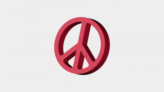 peace sign button redpah 3d print model - Mito3D