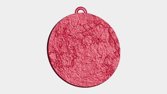 superficie lunare pendente rossa 3d print model - Mito3D