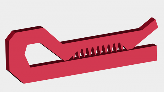 abs carta clip aggressivo denti rossa 3d print model - Mito3D