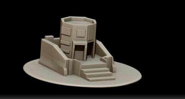 sci-fi turret redpah 3d print model - Mito3D
