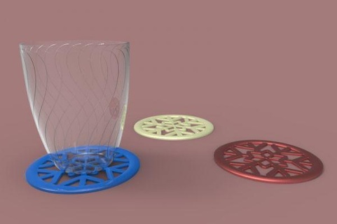 snowflake coaster redpah 3d print model - Mito3D
