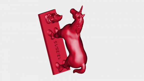 unicorno gnomo Natale rossa 3d print model - Mito3D